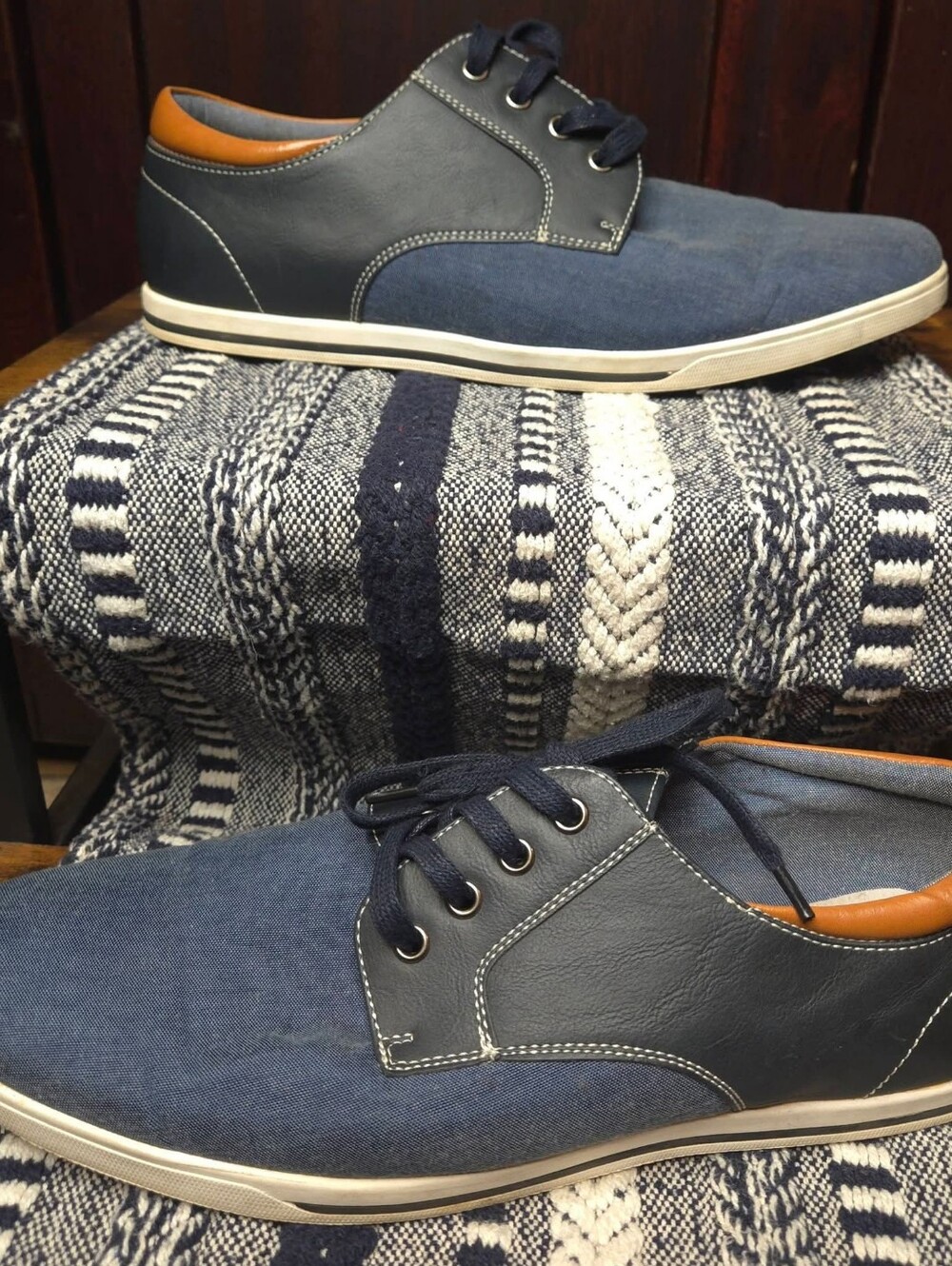 Bruno Marc New York Men’s Rivera-01 Navy Blue Casual Lace-Up Shoes Size 10.5